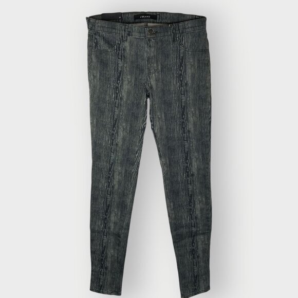 NEW J Brand Super Skinny Woodgrain Jeans | 28 | Midrise | Gray Stretch - Picture 1 of 15